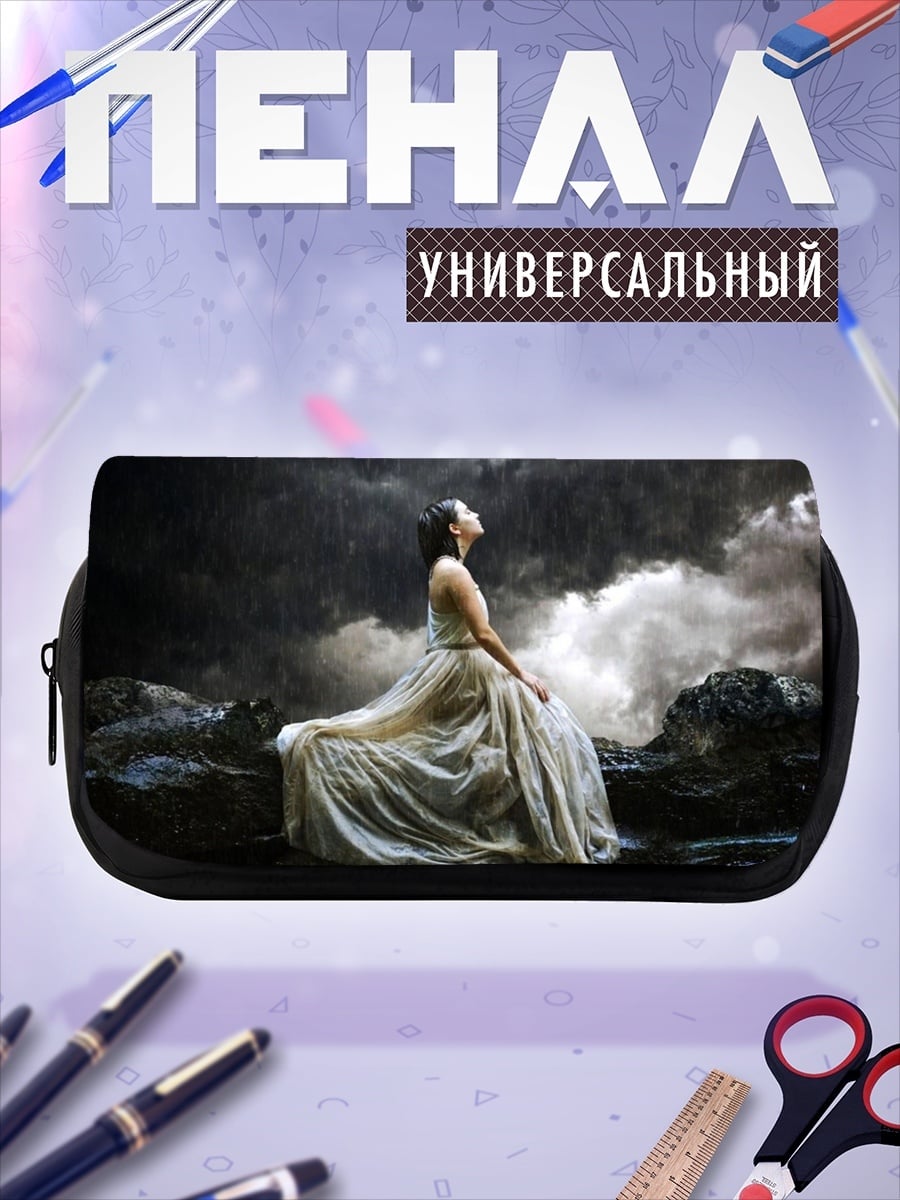 Пенал-косметичка девушка в платье