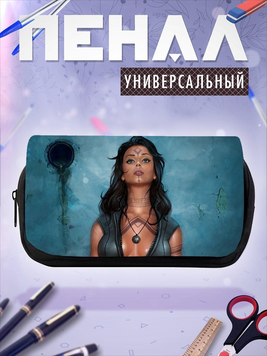 Пенал-косметичка Воительница с тату
