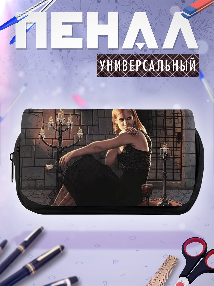 Пенал-косметичка девушка в платье