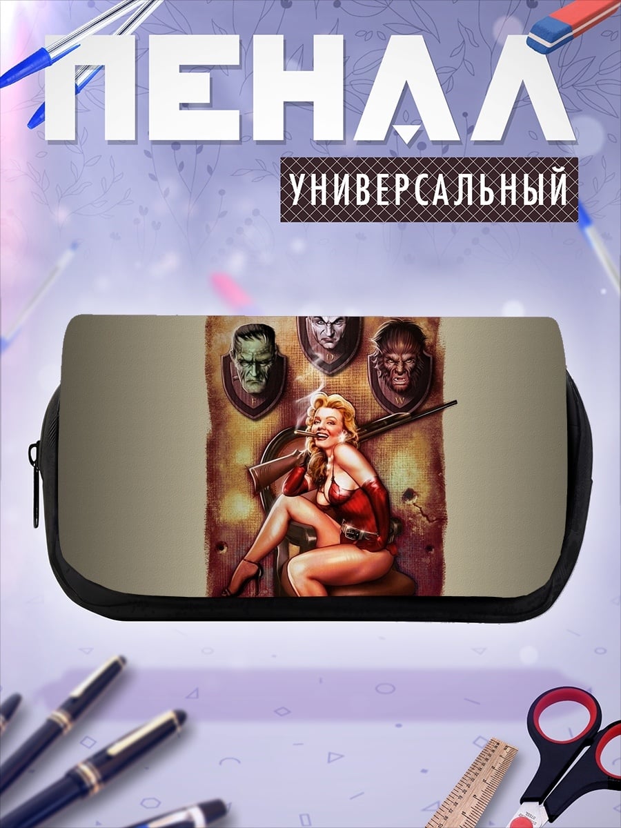 Пенал-косметичка Девушка с сигарой