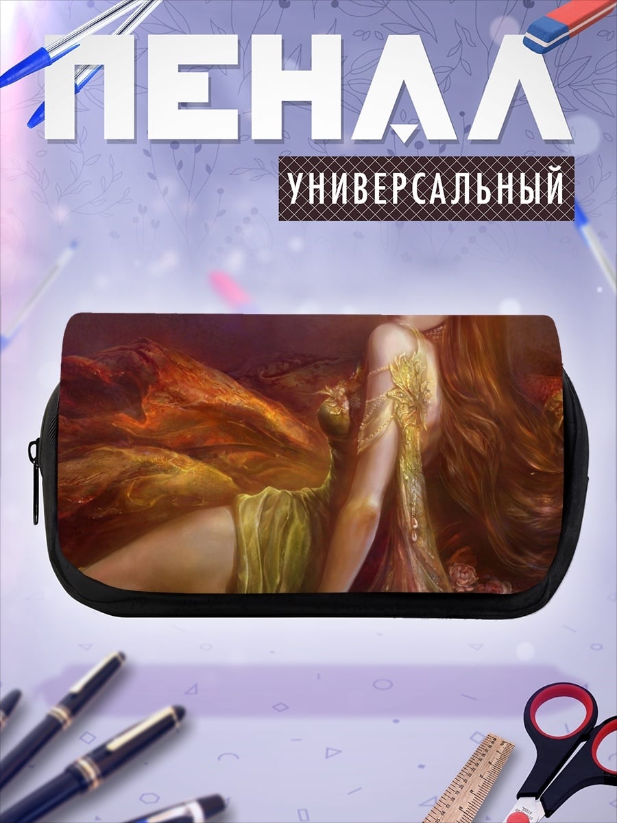 Пенал-косметичка Огненная нимфа в цветах