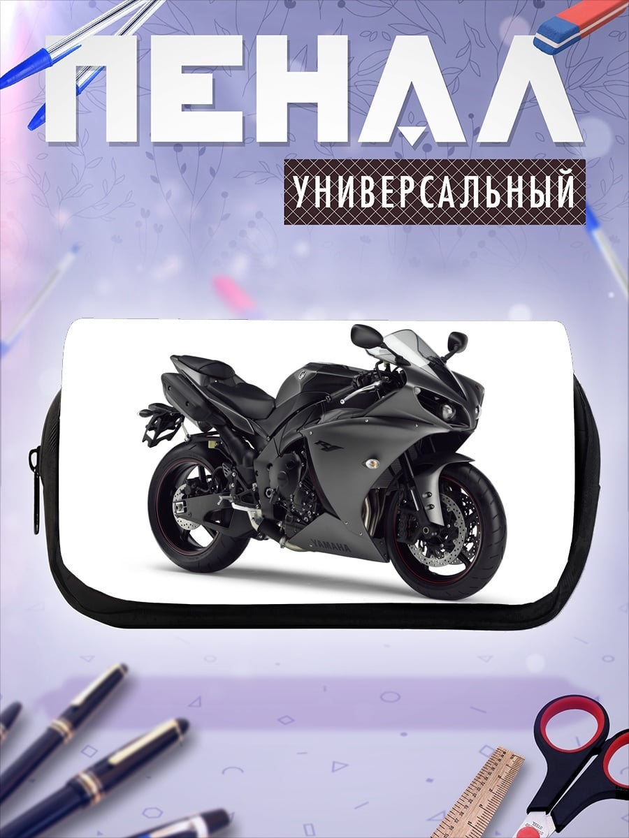 Пенал-косметичка Черный мотоцикл