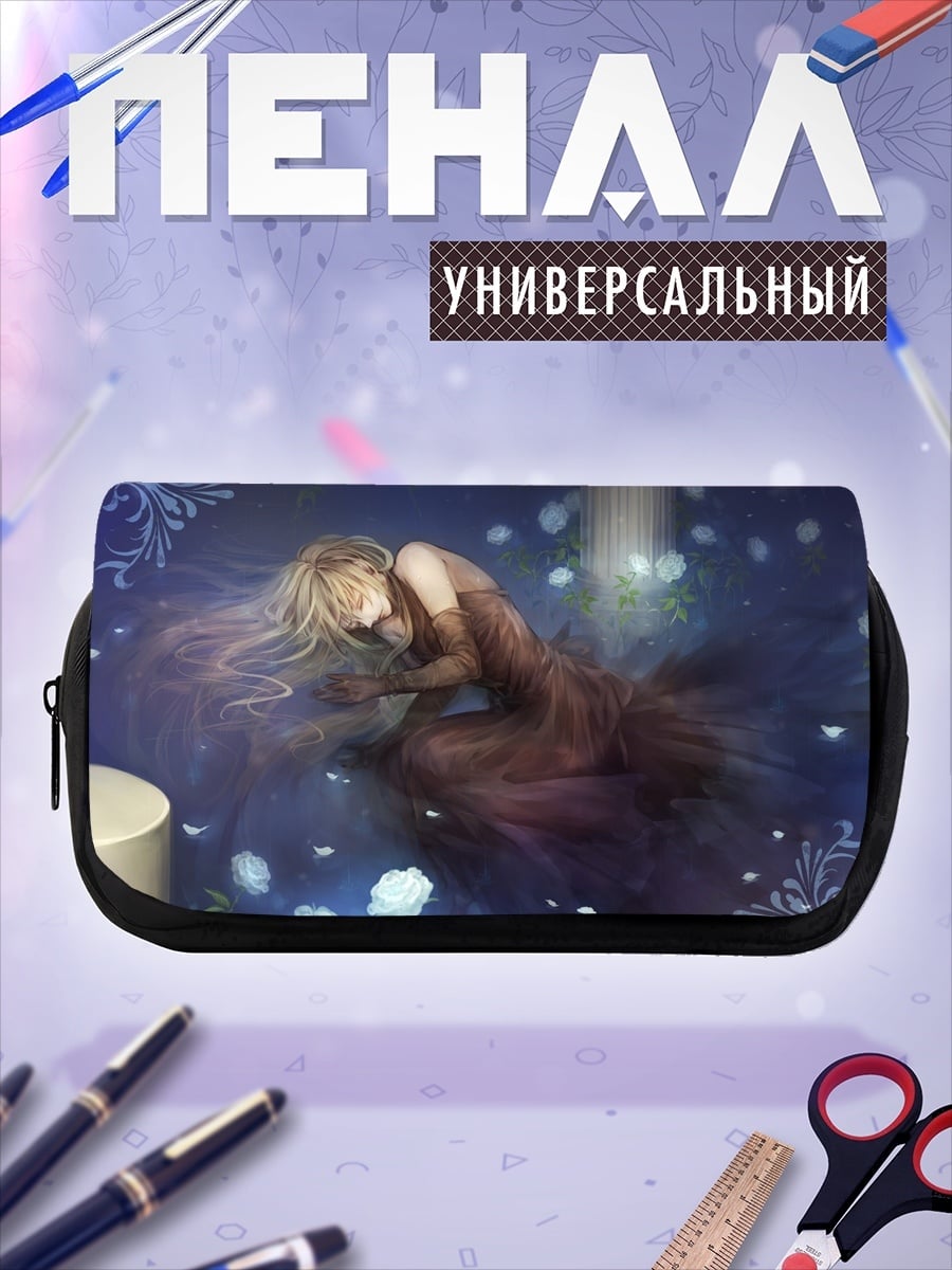 Пенал-косметичка Спящая девушка в цветах