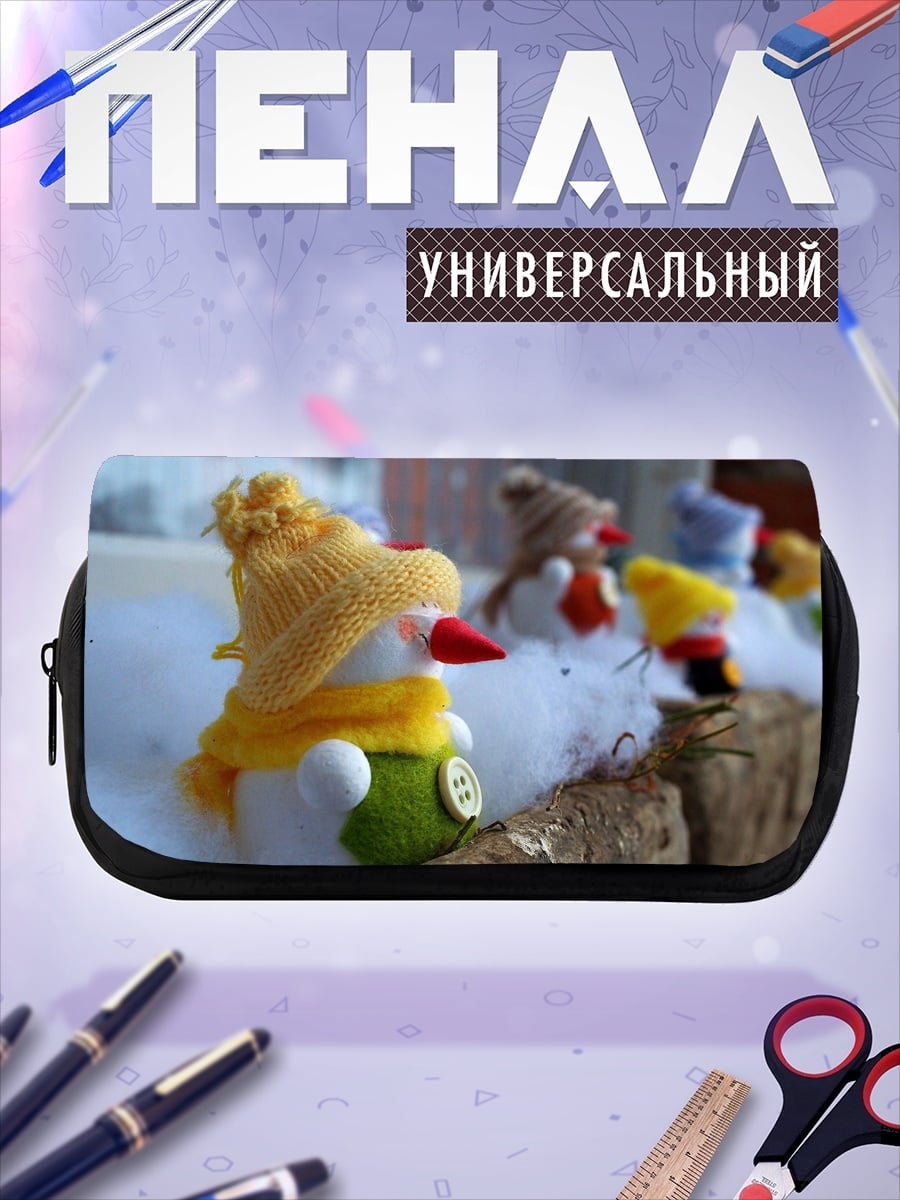 Пенал-косметичка Снеговик в шапке