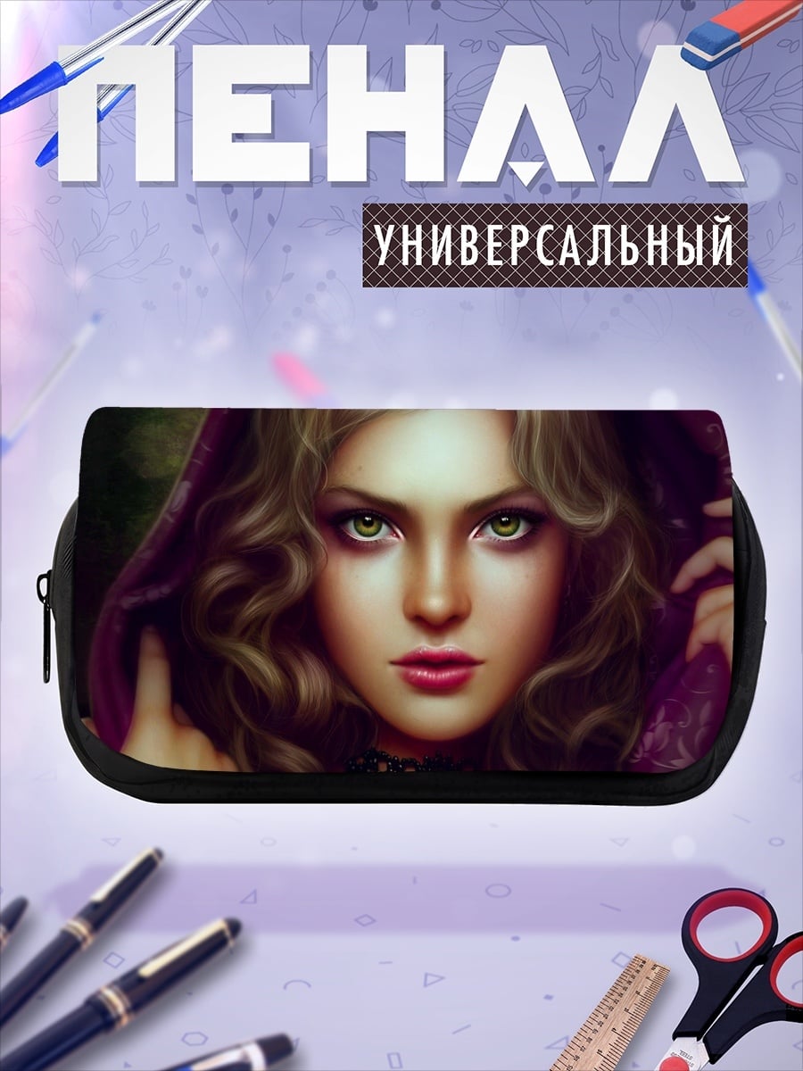 Пенал-косметичка Девушка в капюшоне
