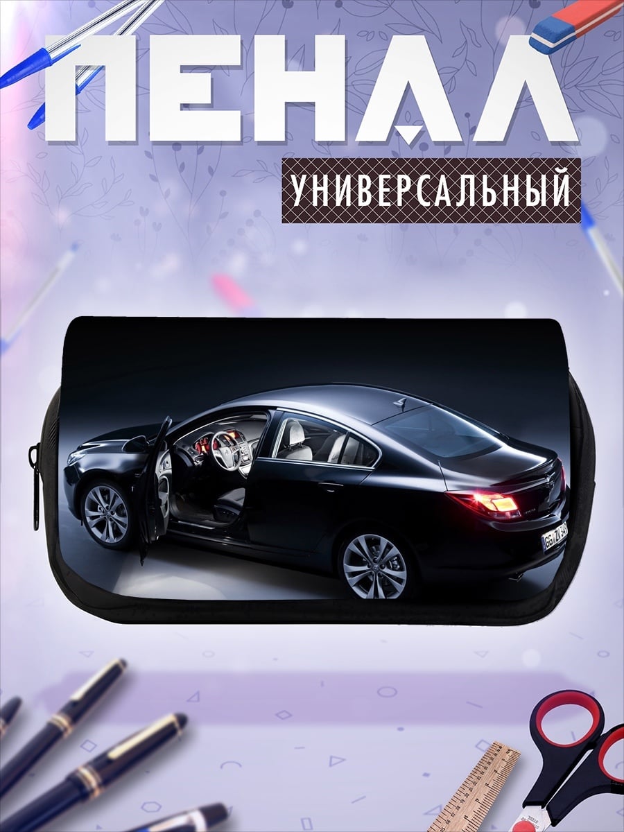 Пенал-косметичка черный седан открыт