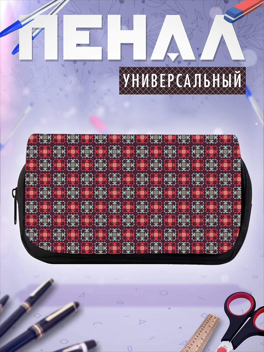 Пенал-косметичка красный узор