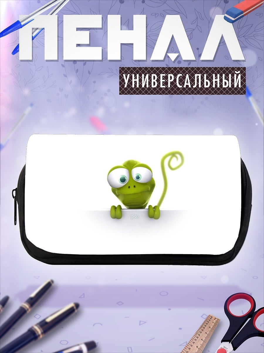 Пенал-косметичка Зеленый монстрик выглядывает