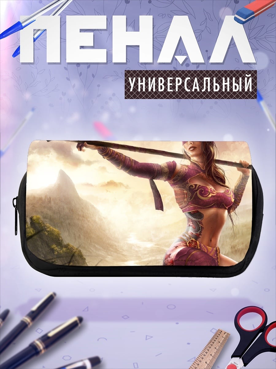 Пенал-косметичка воительница с копьем