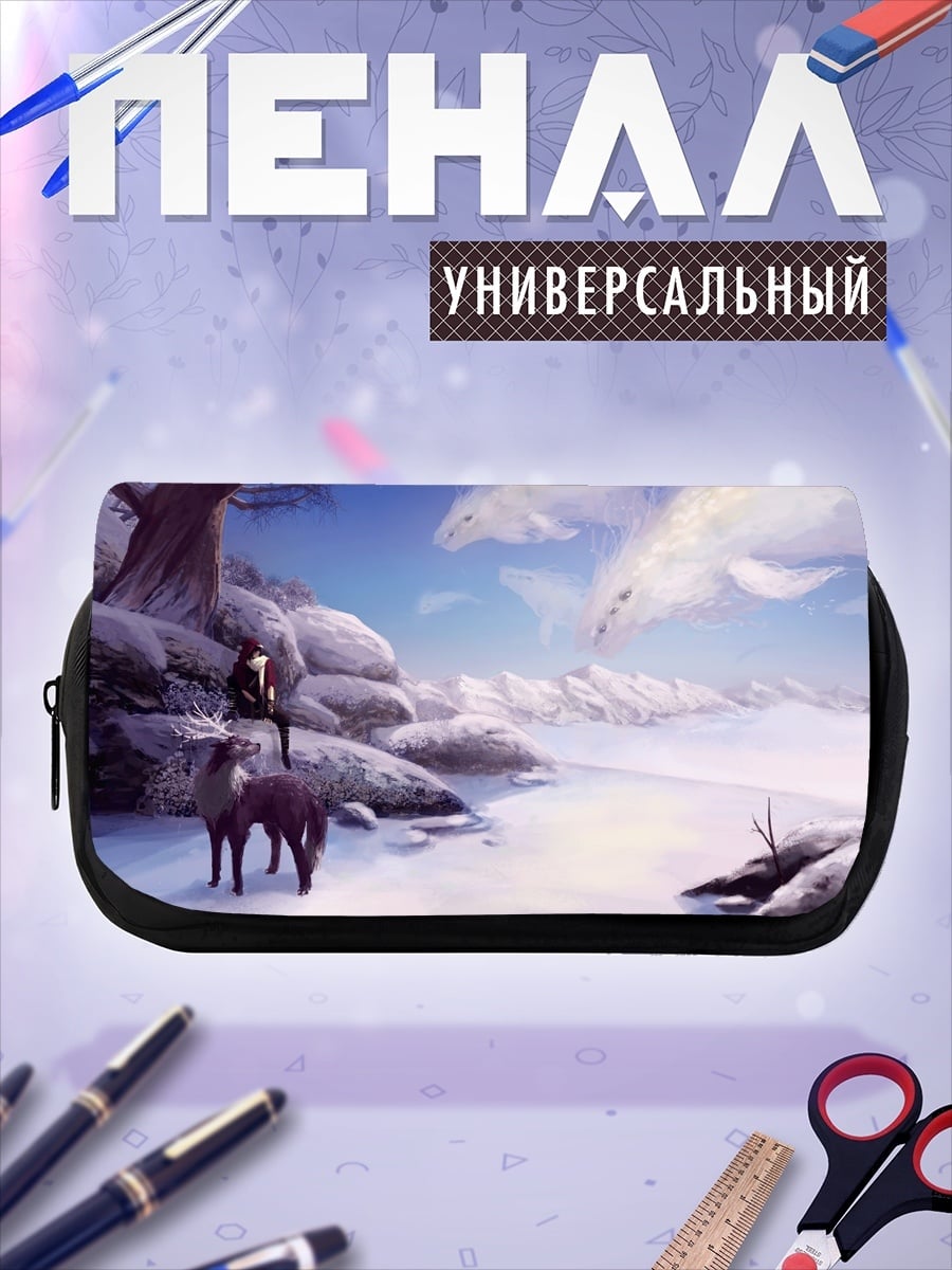 Пенал-косметичка Зимний пейзаж олени