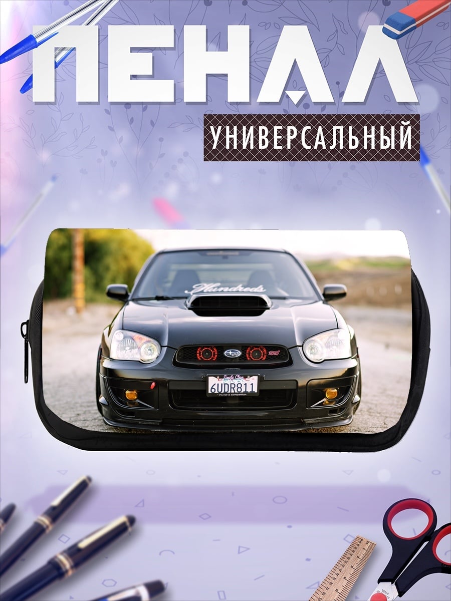 Пенал-косметичка Черный Subaru WRX