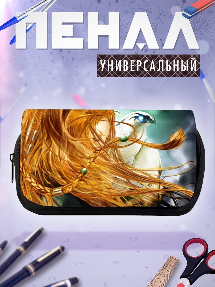 Пенал-косметичка Девушка с соколом