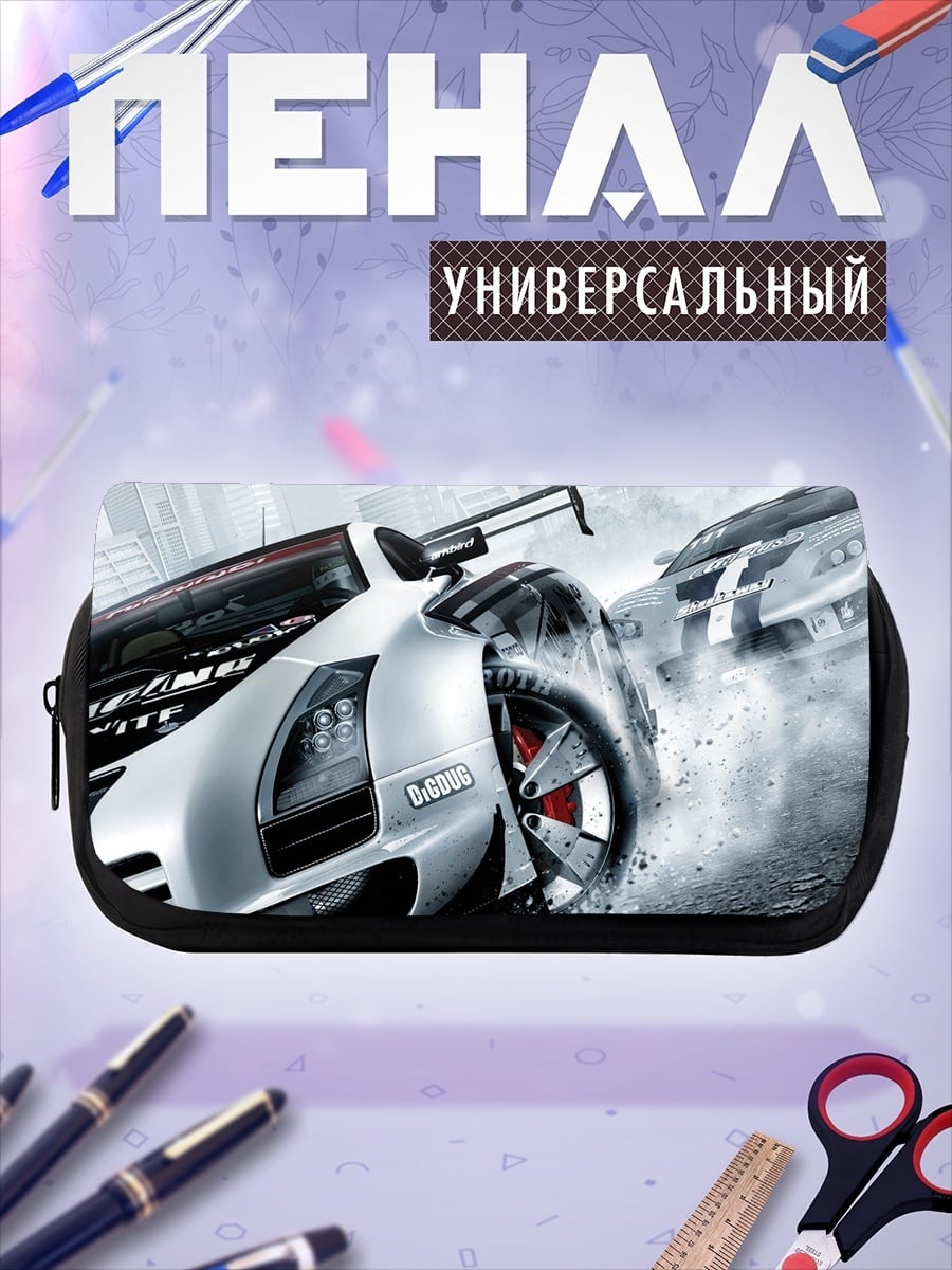 Пенал-косметичка Гоночный автомобиль в движении