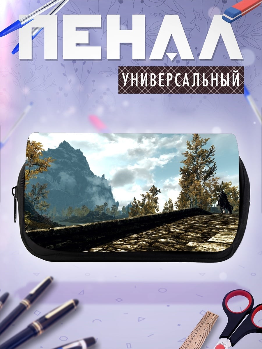 Пенал-косметичка Пейзаж Скайрима осенью