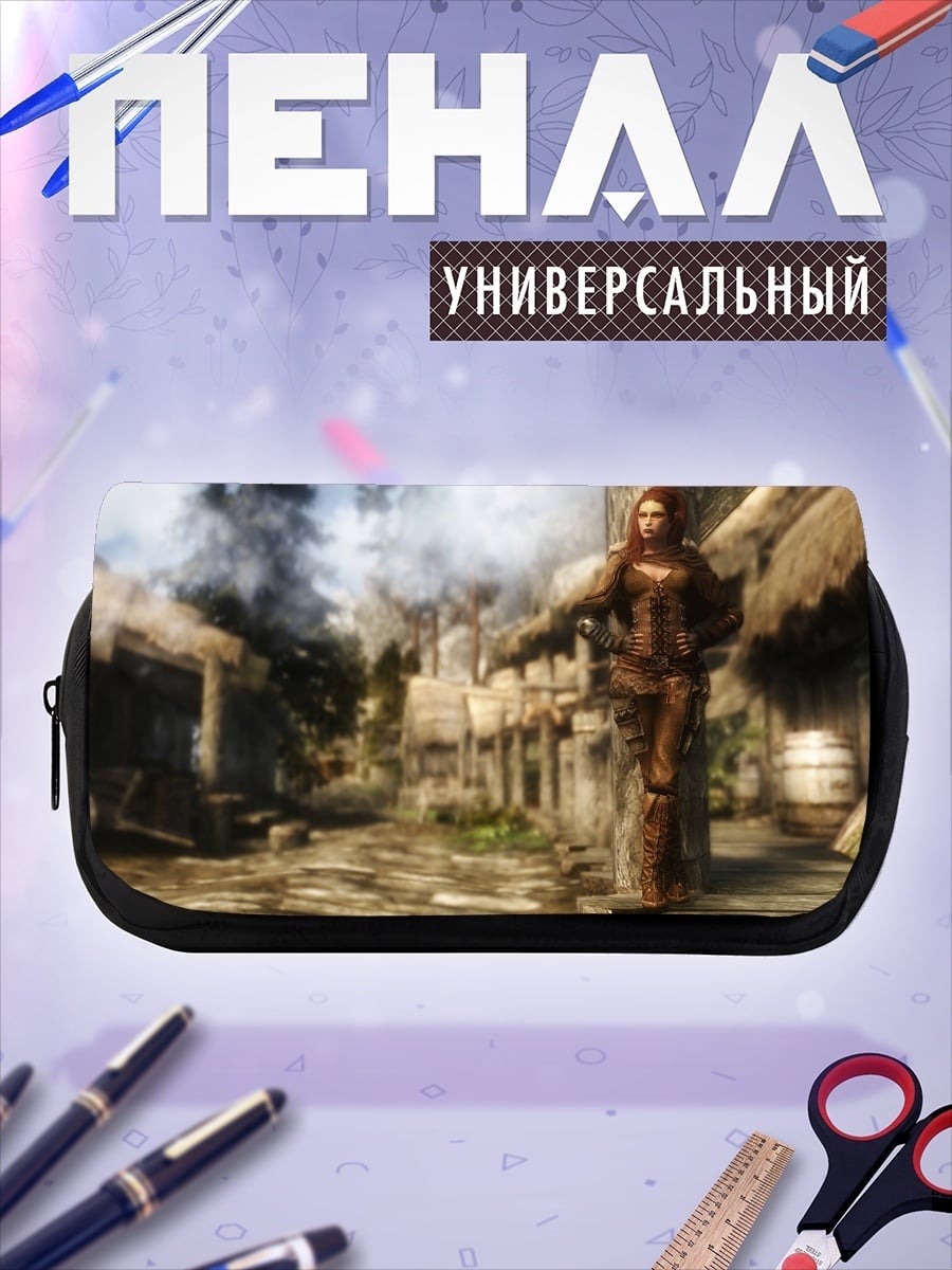 Пенал-косметичка девушка в доспехах