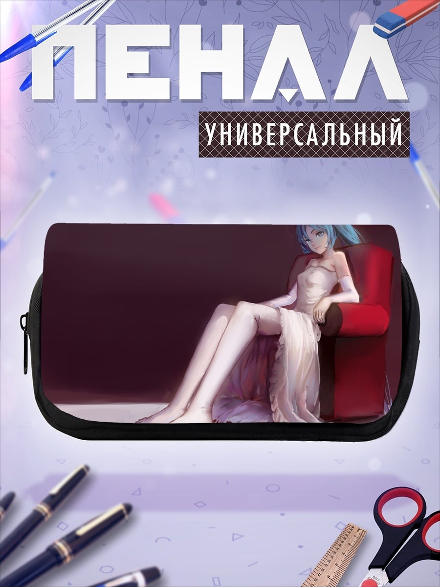 Пенал-косметичка девушка в платье