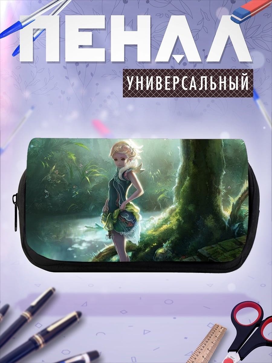Пенал-косметичка девушка в лесу