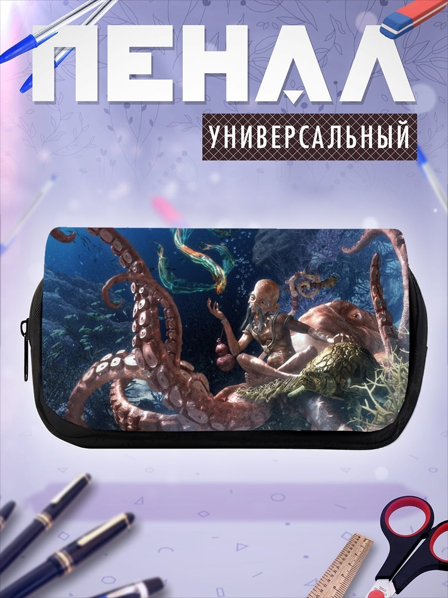 Пенал-косметичка Девушка с осьминогом