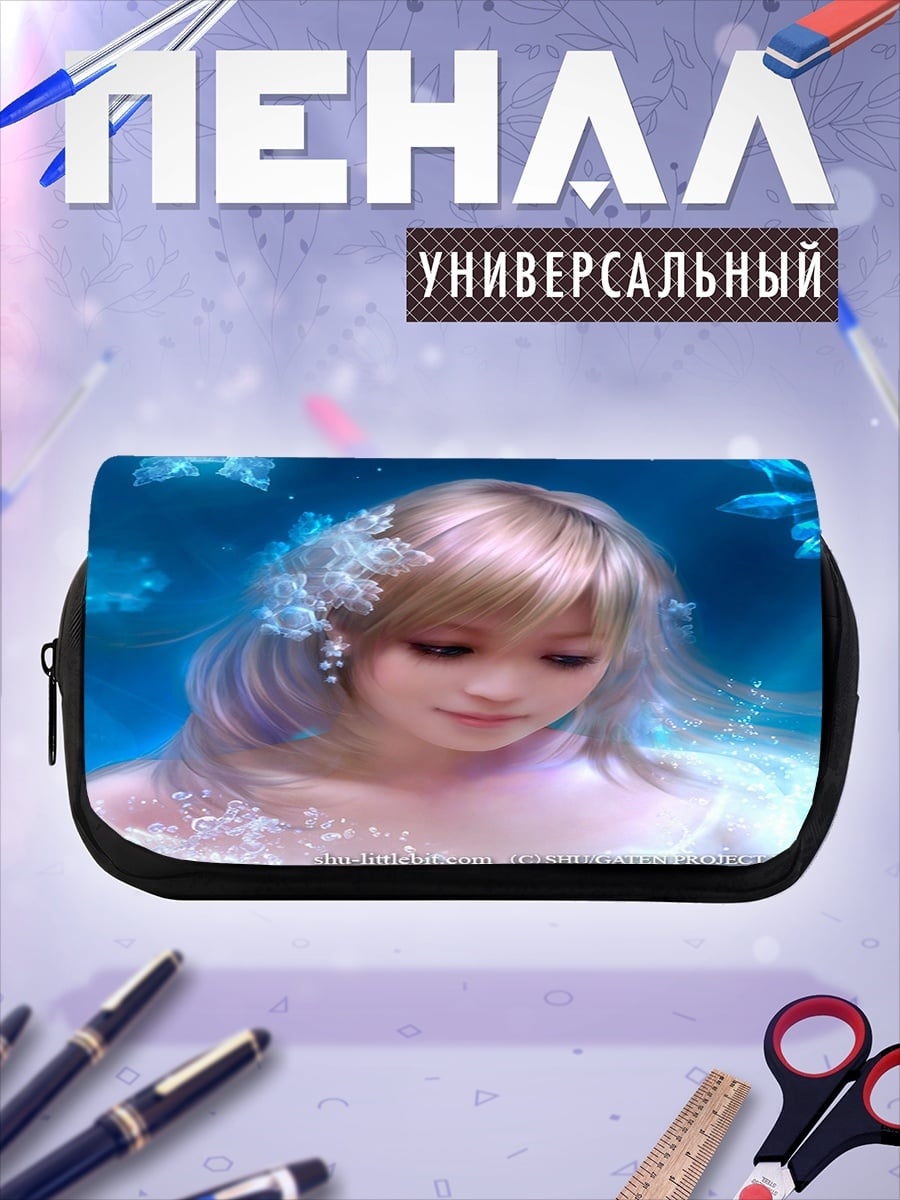 Пенал-косметичка Аниме русалка в воде