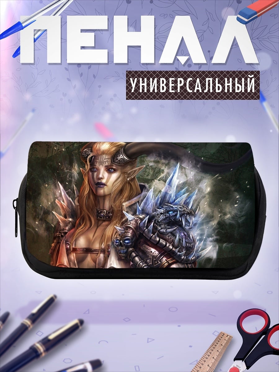 Пенал-косметичка Девушка с рогами