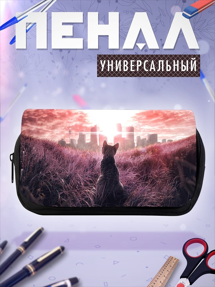 Пенал-косметичка кот на закате