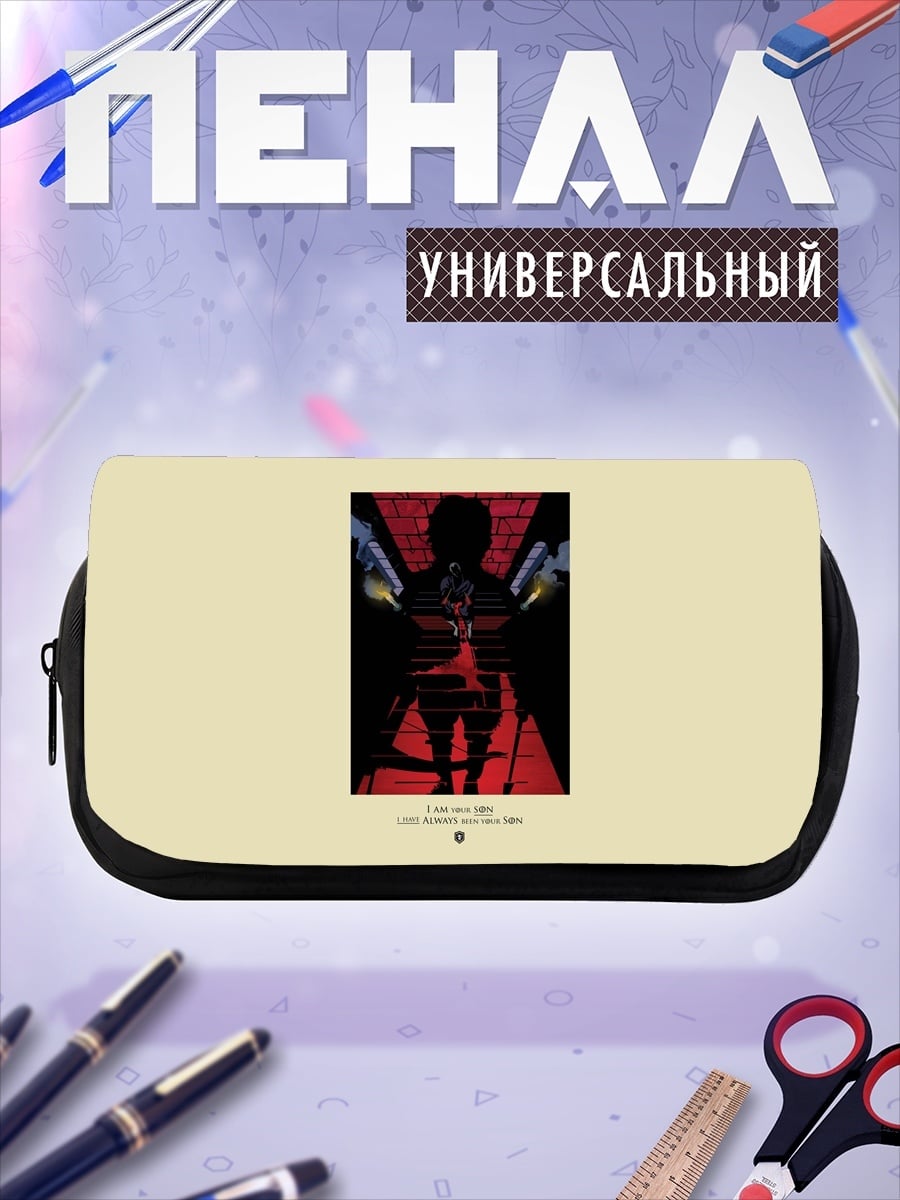 Пенал-косметичка Красная девушка с оружием
