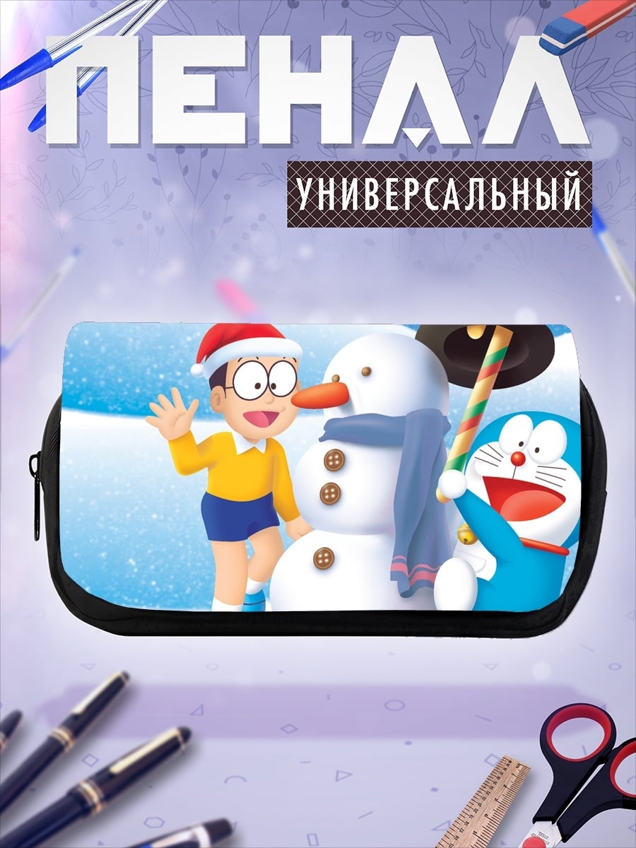 Пенал-косметичка Дораэмон и снеговик