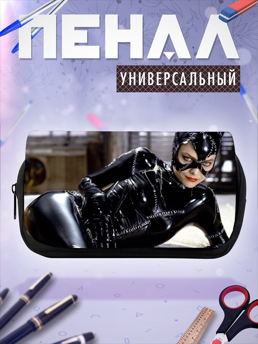 Пенал-косметичка женщина кошка