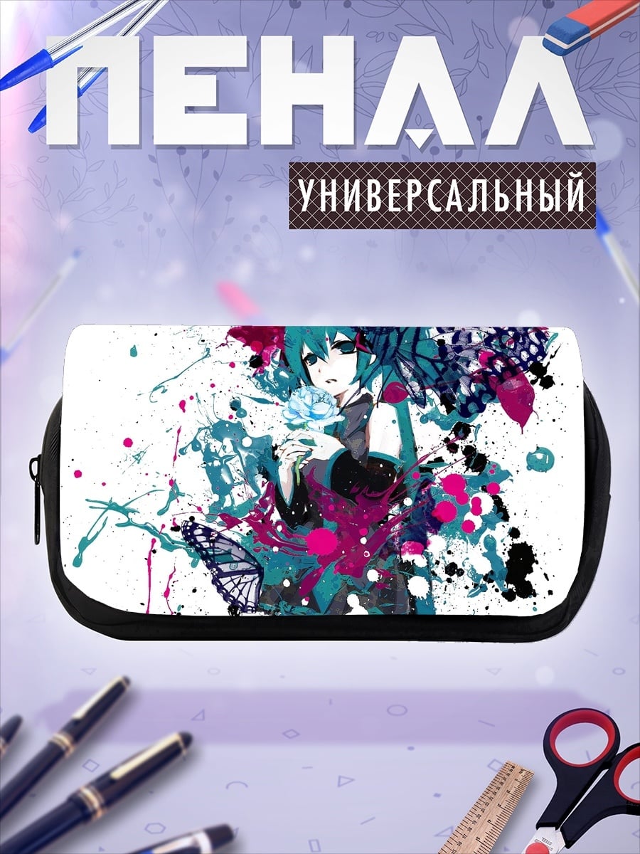 Пенал-косметичка Аниме девушка брызги