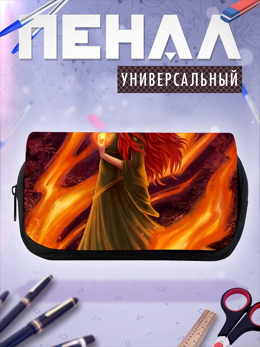 Пенал-косметичка девушка огненная стихия