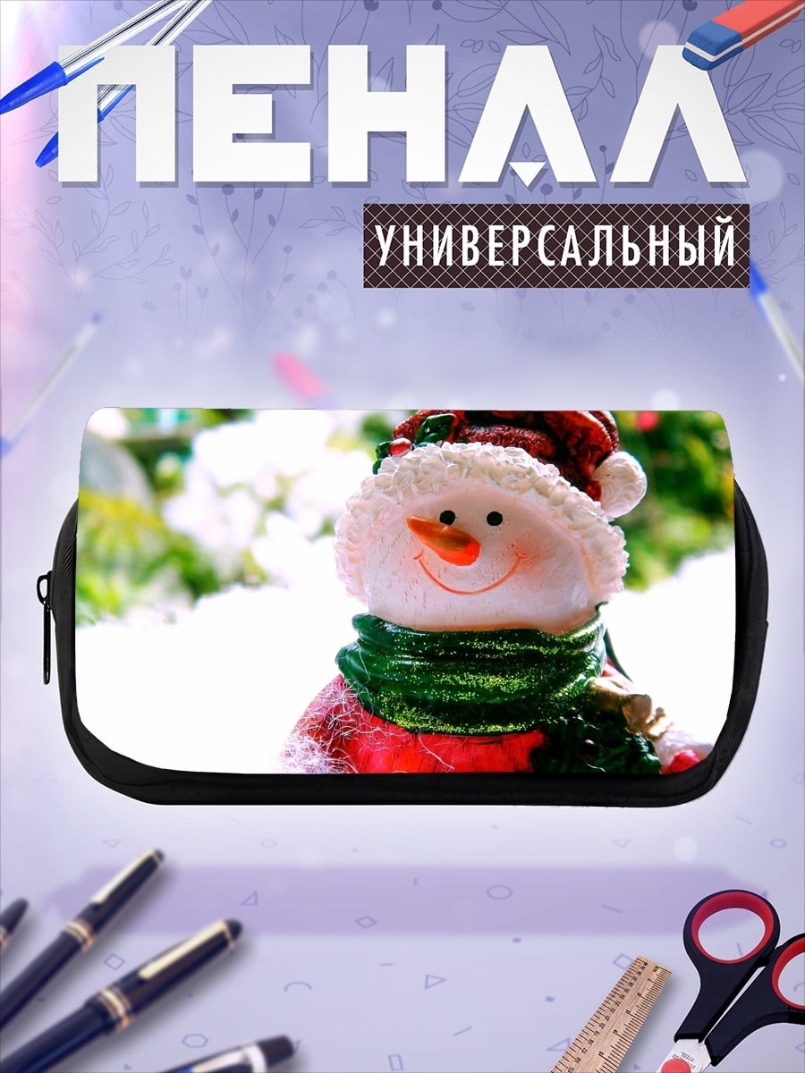 Пенал-косметичка Снеговик в шарфе