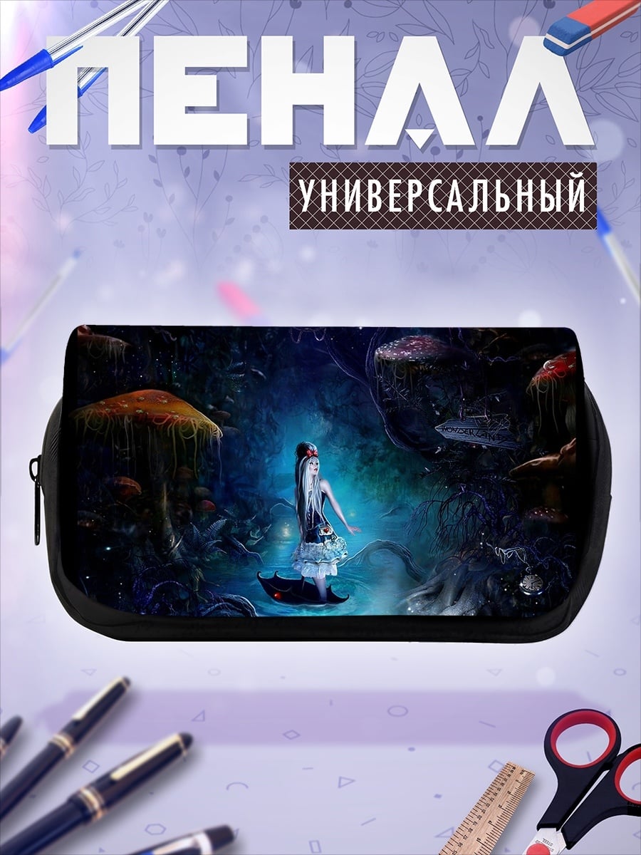 Пенал-косметичка девушка в лесу