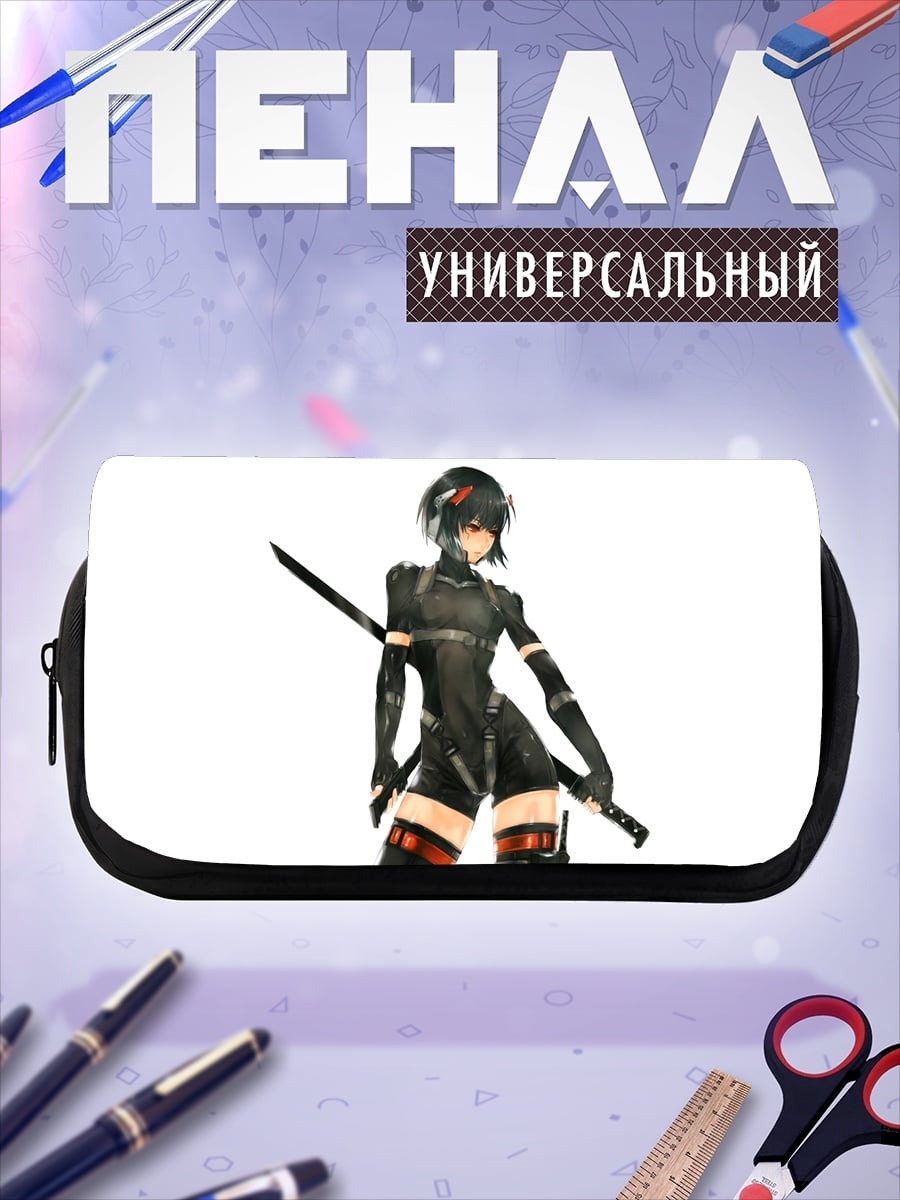 Пенал-косметичка Девушка ниндзя с мечами