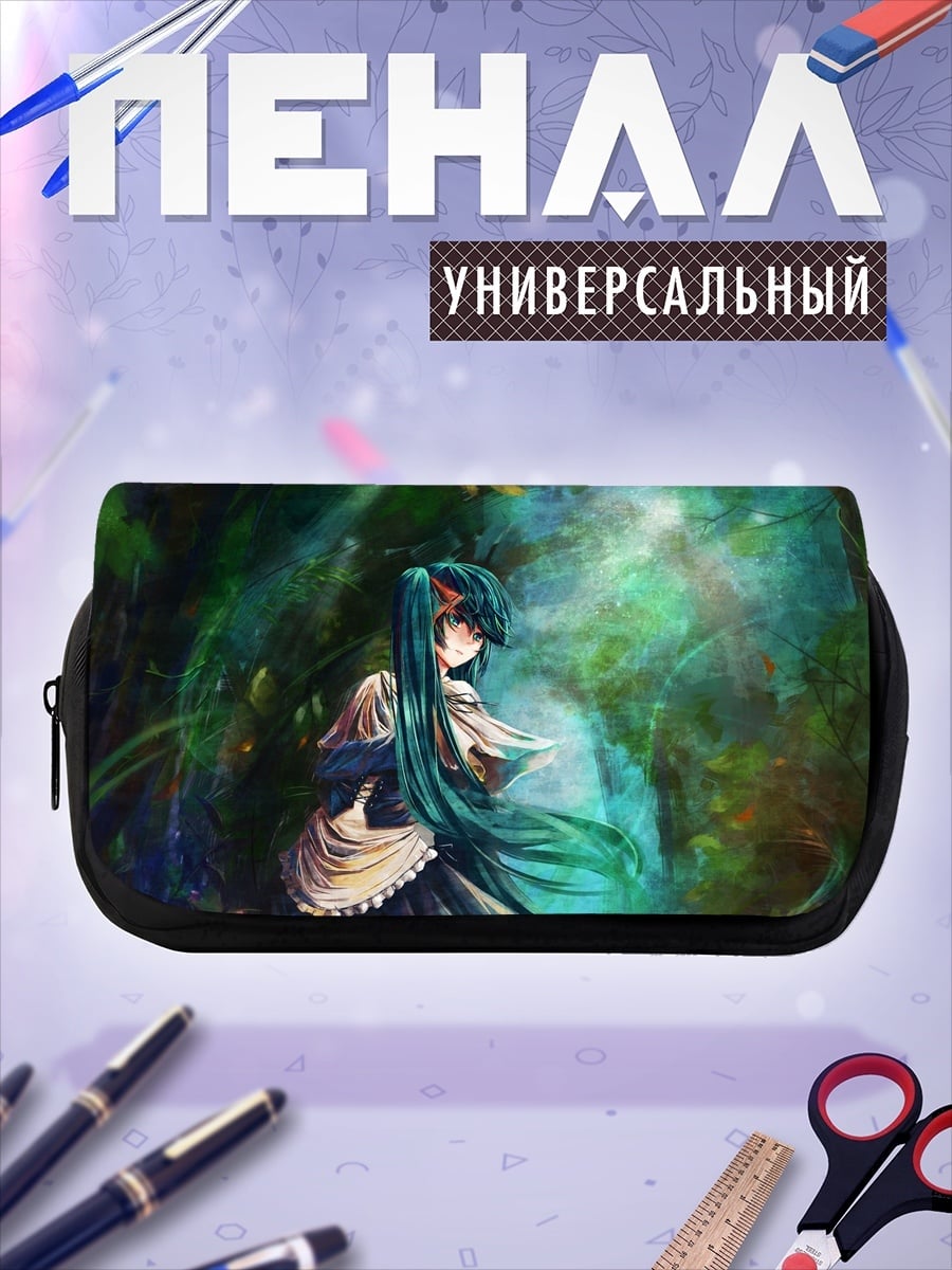 Пенал-косметичка девушка в лесу