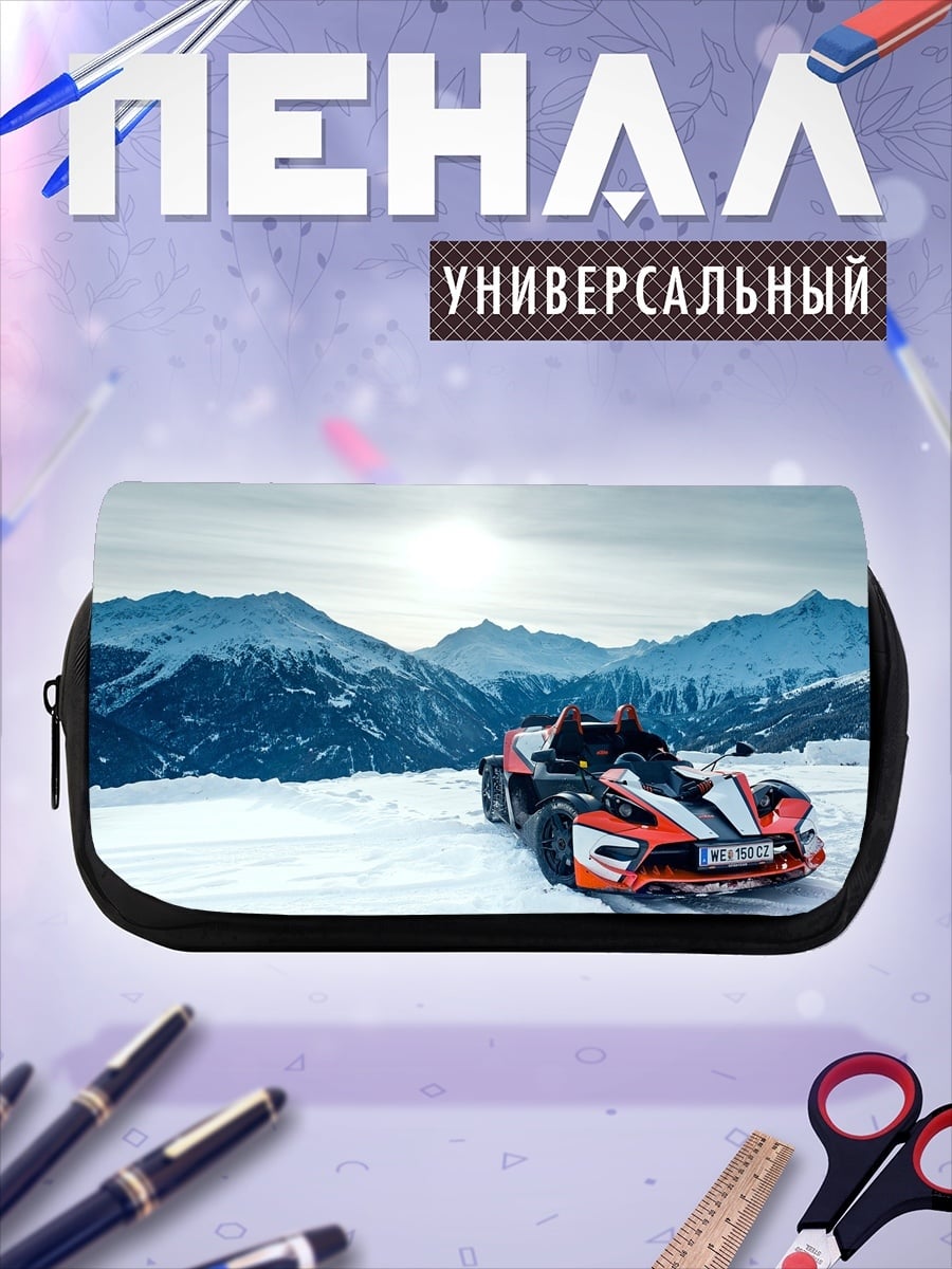 Пенал-косметичка Спортивный автомобиль в снегу
