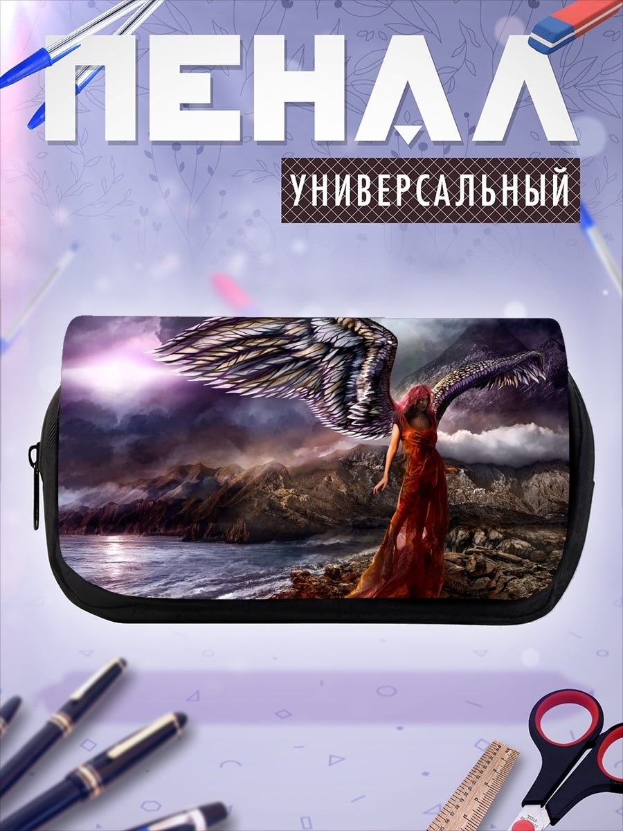 Пенал-косметичка ангел в красном