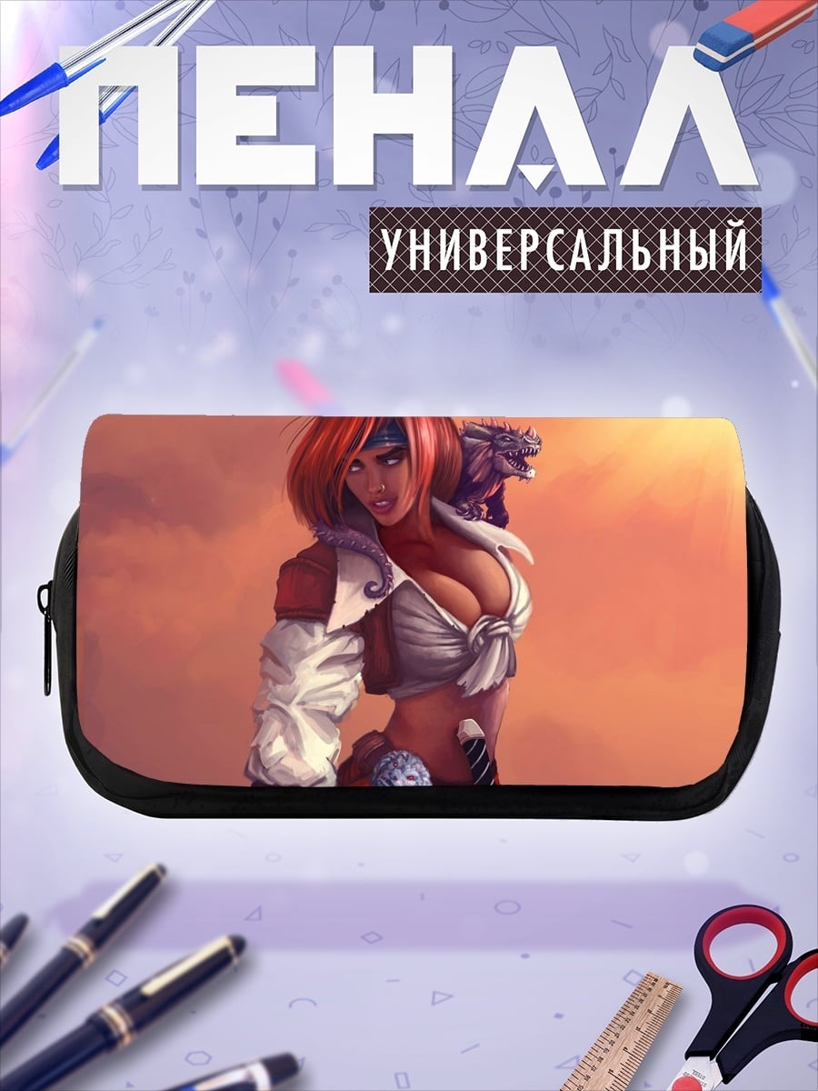 Пенал-косметичка девушка пират