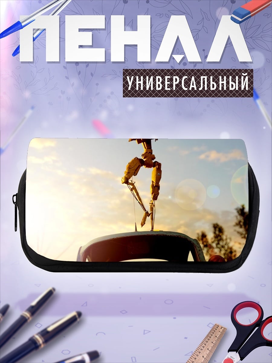 Пенал-косметичка Робот скрипач на машине