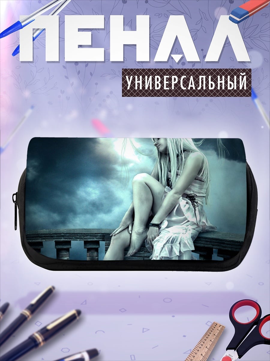 Пенал-косметичка Ангел девушка сидит