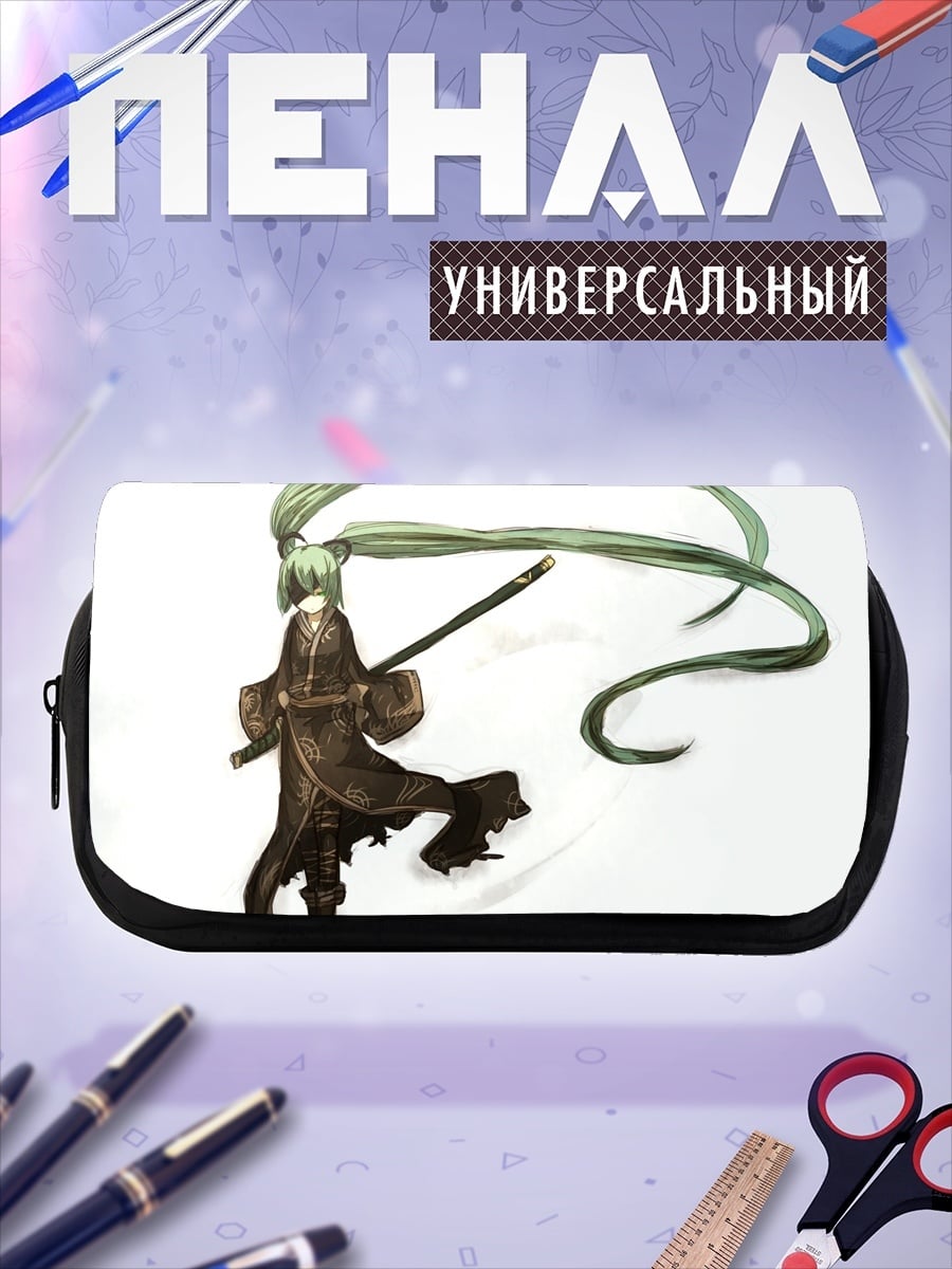 Пенал-косметичка Аниме самурай девушка