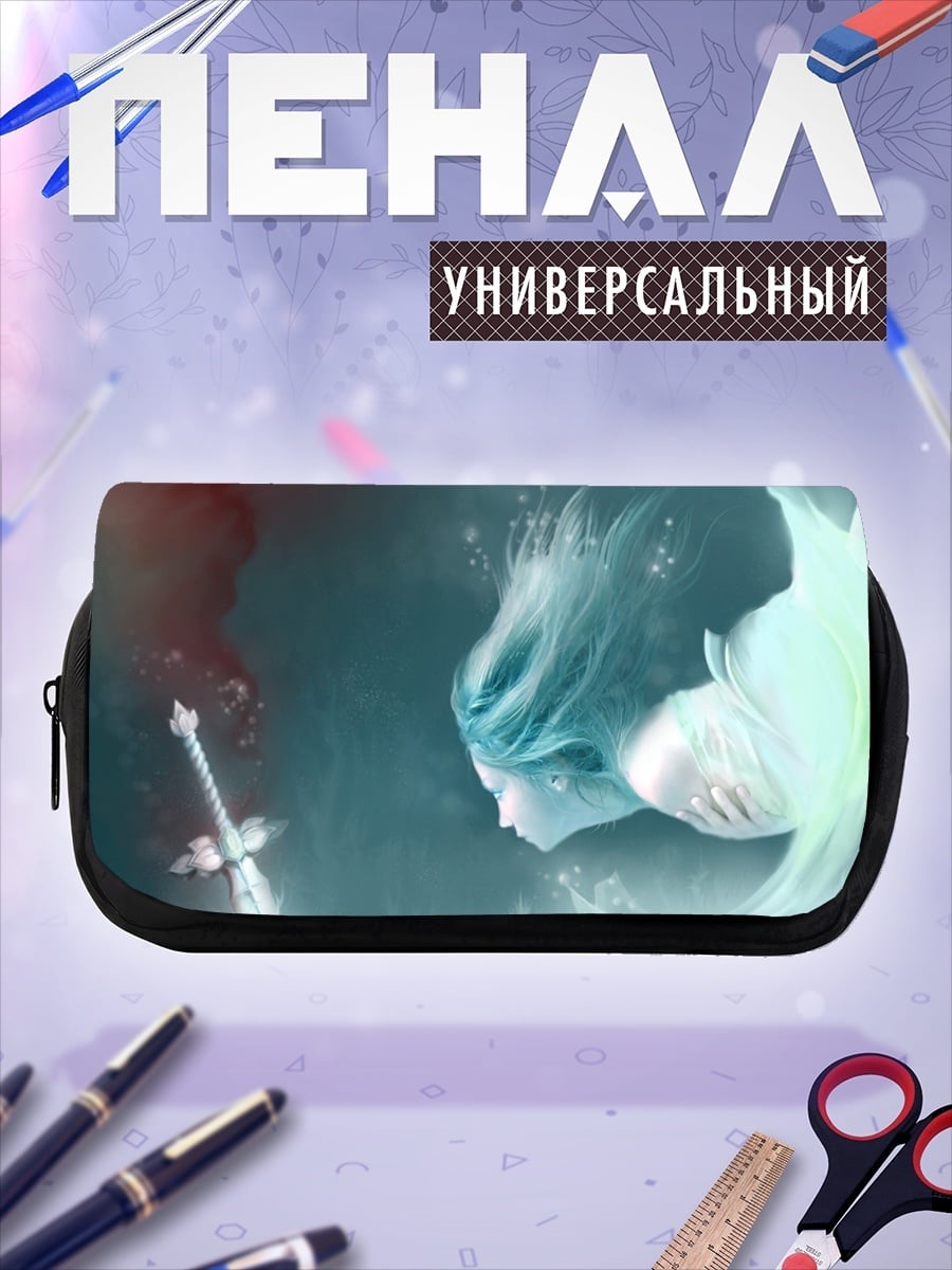 Пенал-косметичка Девушка с мечом