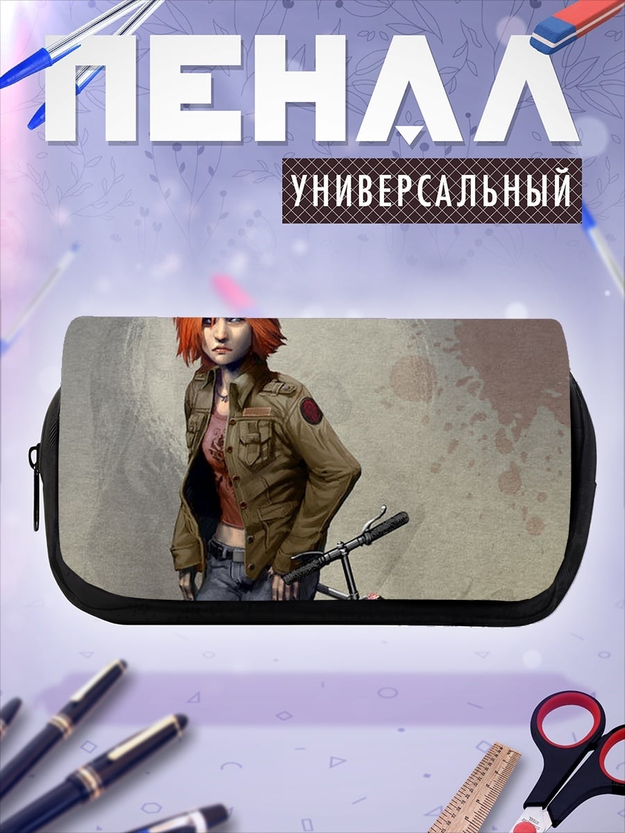 Пенал-косметичка Девушка с велосипедом