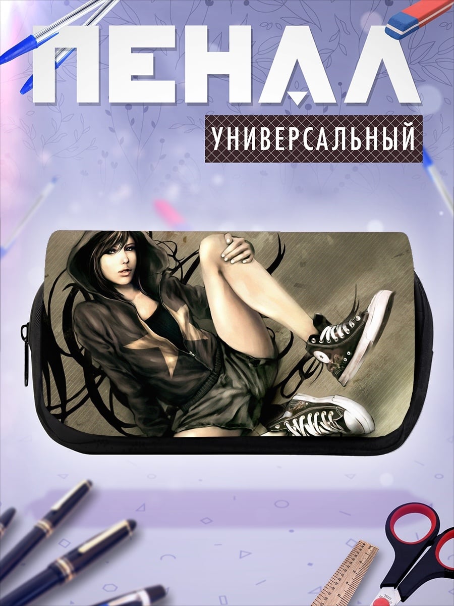 Пенал-косметичка Девушка в худи