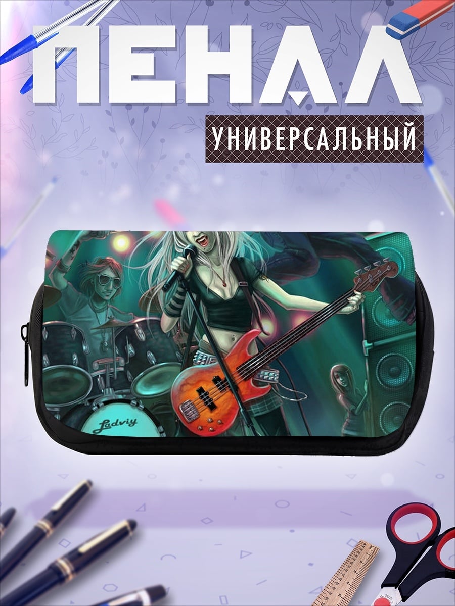 Пенал-косметичка Девушка рок звезда