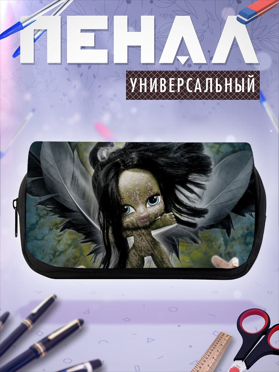 Пенал-косметичка маленькая ведьма с перьями