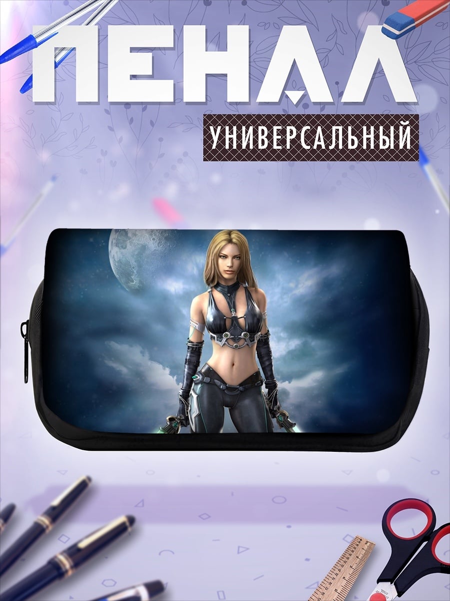 Пенал-косметичка Девушка с мечами