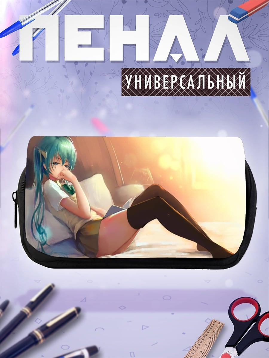 Пенал-косметичка аниме девушка лежит