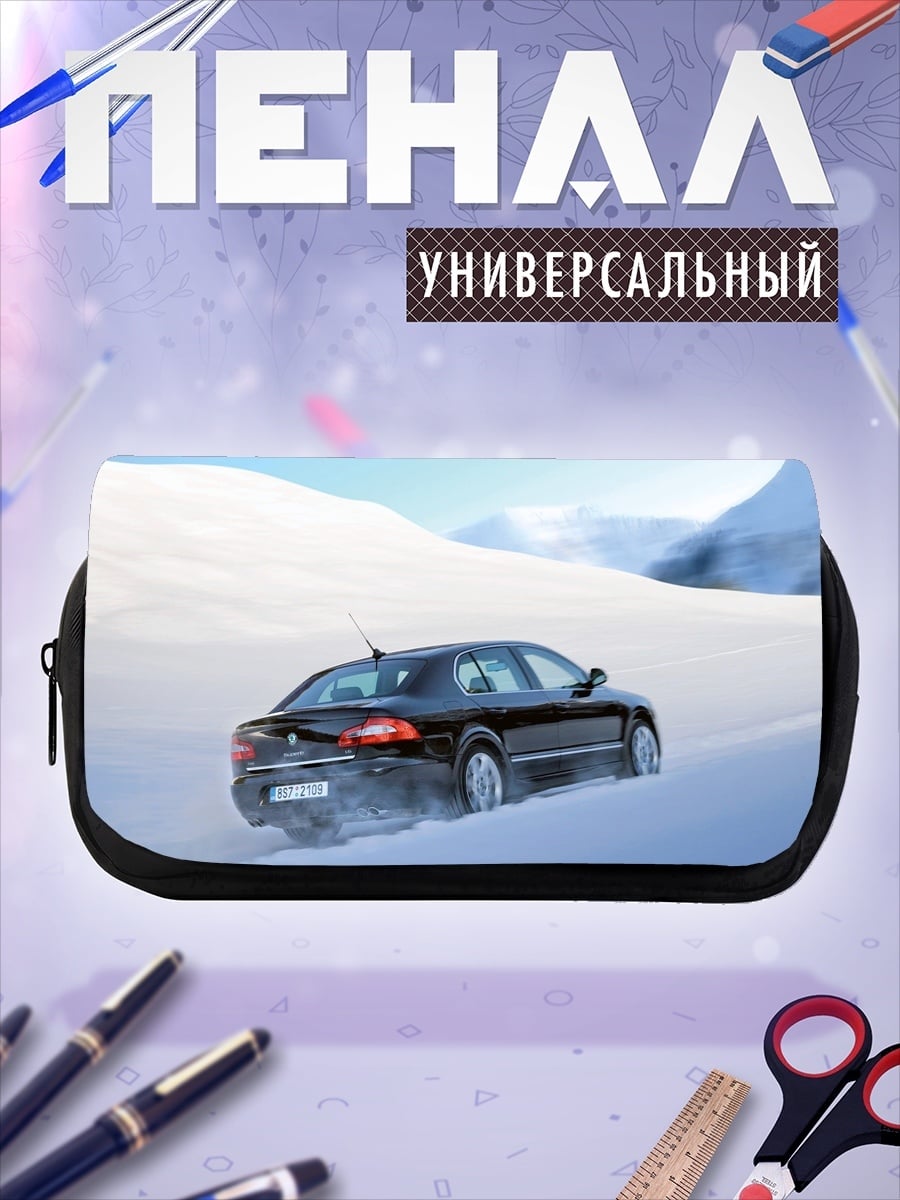 Пенал-косметичка Автомобиль в снегу