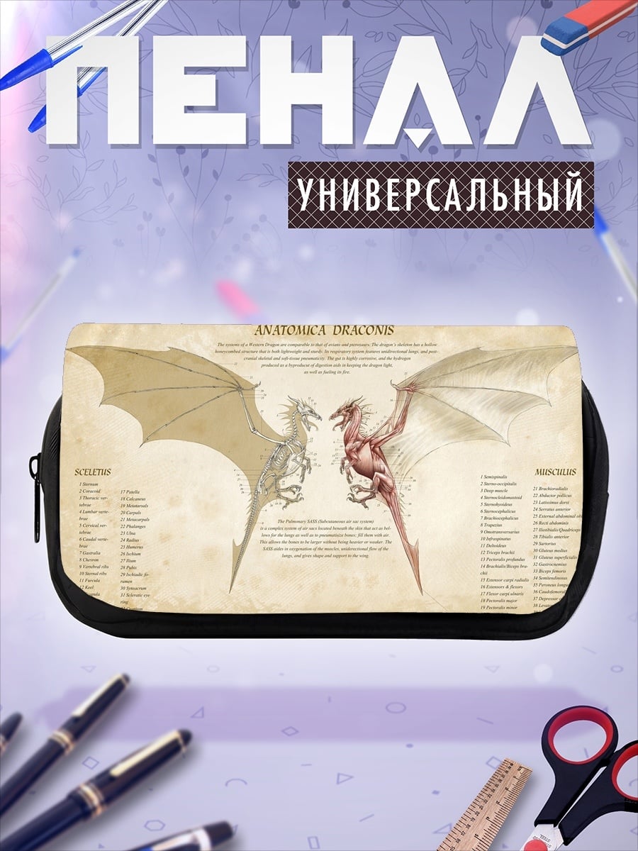 Пенал-косметичка анатомия дракона