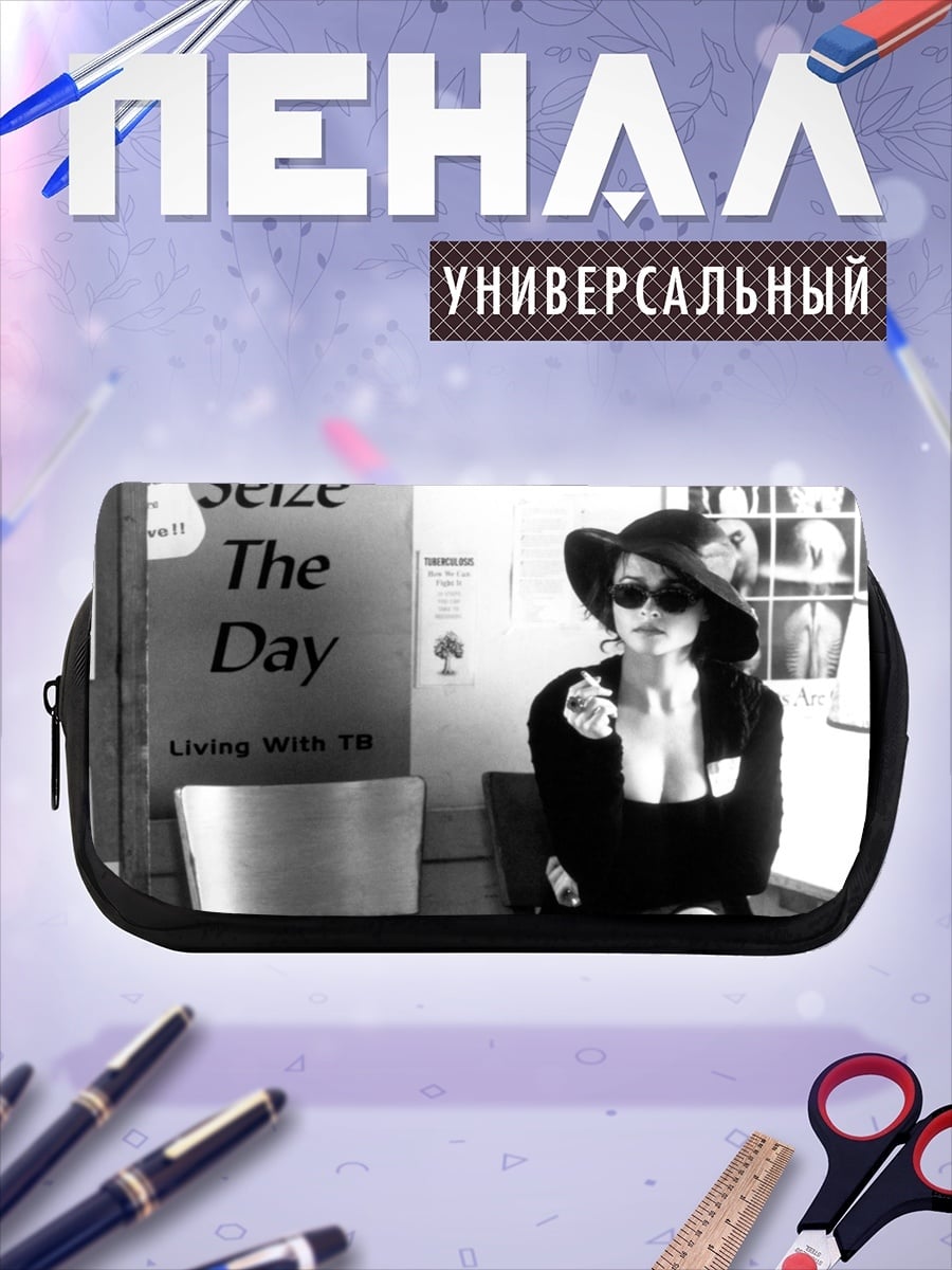 Пенал-косметичка девушка в шляпе